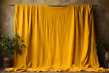 Photography Canvas Fabric Backdrops In Yellow Color