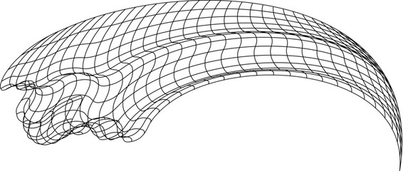 Net flying waving. Texture wave textile. Fabric square cells sea wind. Vector illustration rolling hills. Flag windy stream flow. Network structure surface checkered background sport lines border.