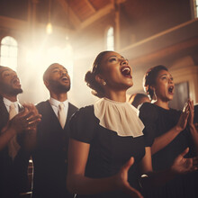 Gospel Singers In A Church. Generative AI.