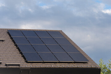 new building with solar panel on rooftop