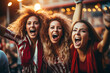 © The Picture House - Women's football fans having fun cheering their favorite team Soccer sport entertainment concept made with AI generative technology