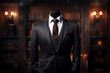 Clothes and accessories concept. Various classic man suits background with copy space. Generative AI