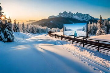 Wall Mural - winter in the mountains