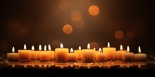 Background With Lit Candles. All Saints Day Idea