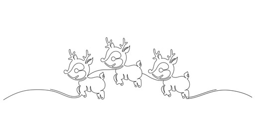 Naklejka na meble cute baby deer line art