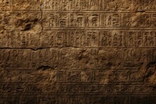Enigmatic Hieroglyphic Stele Texture Background, Mysterious And Engraved Stone Tablet, Ancient And Cryptic Surface