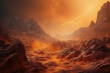 Poster - Extraterrestrial landscape texture background, alien and otherworldly terrain, cosmic and surreal surface