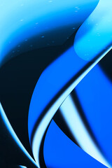 Poster - Abstract blue shapes vertical wallpaper background. Random curved backdrop design with glowing blue light