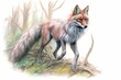 Forest Guardian: Sleek Fox with Fiery Red Fur, Cunning and Agile, generative AI