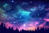 Fototapeta Kosmos - Glittering Stars and Milky Way: A Celestial Wonder of a Starry Night Sky Drawing, generative AI