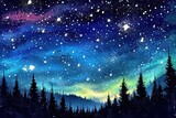 Fototapeta Na sufit - Glittering Stars: Exploring the Silent Witness of the Celestial Night Sky, generative AI