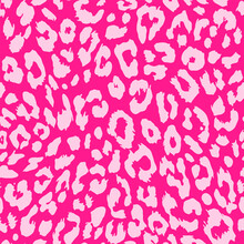 Vector Creative Leopard Seamless Pattern Design In Pink Color
