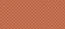 Vector Illustration Seamless Background Pattern Texture Wafer Waffle Brown Color. Ice Cream Cone Vector Texture.