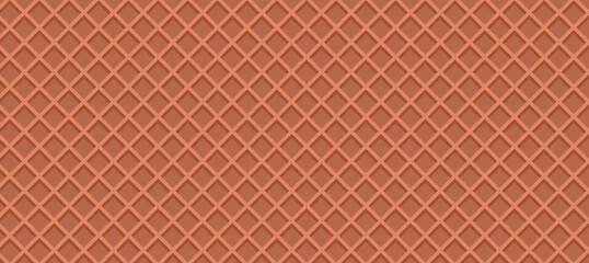 Vector illustration Seamless background pattern texture wafer waffle brown color. Ice cream cone vector texture.