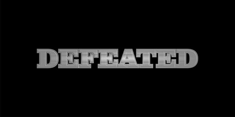 Leinwandbilder - Defeated text effect isolated on dark background
