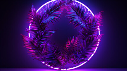 Aufkleber - A vibrant purple neon light with a captivating circular design