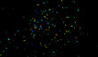 © Jonh_Walker - Halftone dots abstract digital technology multicolored light on black background.