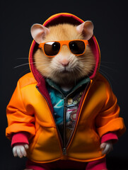 Wall Mural - An Anthropomorphic Hamster Wearing Cool Urban Street Clothes