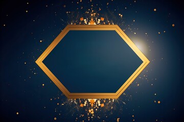 Wall Mural - Elegant blue and gold background, generative ai