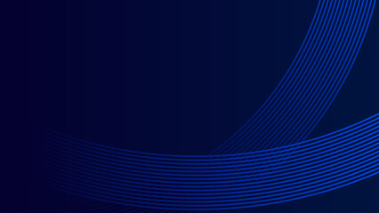 Poster - Abstract Background Dark Blue Glowing Geometric Lines - Futuristic Technology Concept