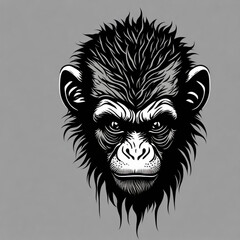 Poster - monkey, vector, illustration, white background