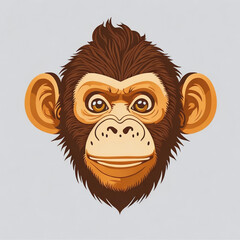 Wall Mural - monkey, vector, illustration, white background