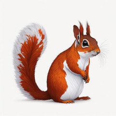 Wall Mural - squirrel, vector, illustration, white background