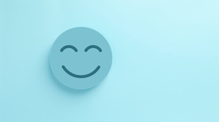 Wall Mural - Positive smile face icon, Positive thinking, Mental health assessment, World mental health day concept