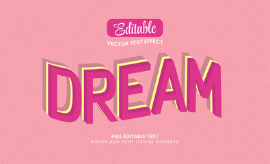 Canvas Print - Editable text effect dream 3d text template vector