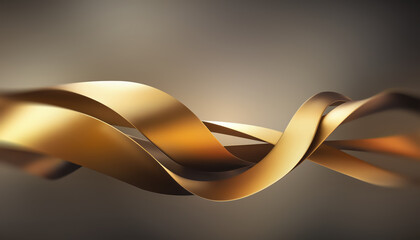 Wall Mural - Wavy Golden Ribbons Background