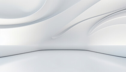 Poster - 3D White Interior Background