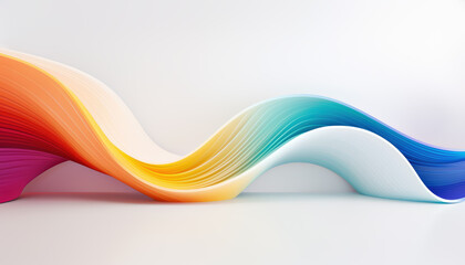 Wall Mural - Colorful Wave on White