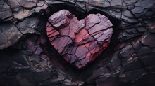 Organic Stone Carvings In Coal And Scagliola, Dark Pink, Purple, Light Magenta, And Black