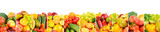 Fototapeta Kuchnia - Natural background from vegetables and fruits separated by vertical lines.