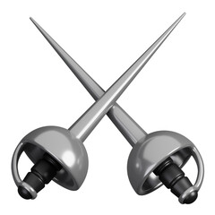 Wall Mural - Fencing sword isolated. Sports, fitness and game symbol icon. 3d Render illustration.