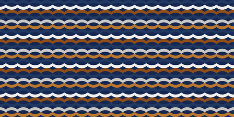 Poster - Wavy pattern. White, gold, blue stripes-waves. Vector for print, interior, wallpaper. Stylish and seamless design.