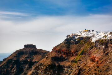 Wall Mural - The Village of Imerovigli and the Skaros Rock on Santorini, Greece