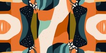 Hand Drawn Modern Geometric Style Pattern. Dynamic Abstract Shapes. Fashionable Template For Design, Generative AI