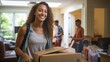 © ArtCookStudio - Young female college student moving her stuff out of home