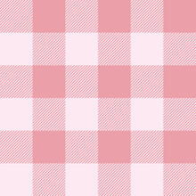 Checkered Textile Seamless Pink Pattern. Vector Tartan Plaid Graphic Background.