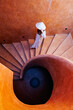Leinwandbild Motiv Woman walking down staircase