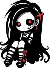 Vector Cute Zombie Girl Illustration