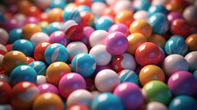 Many Multi-colored Plastic Round Balls Photo