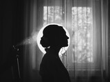 Fototapeta Zwierzęta - silhouette di una ragazza