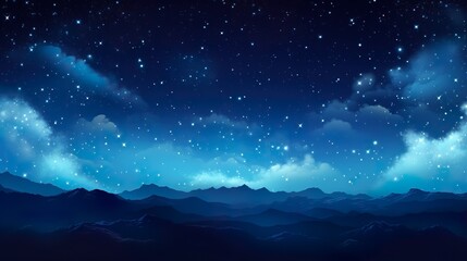 Wall Mural - Milky Way Galaxy with stars and space dusts during starry night. soft focus and noise due to long expose.