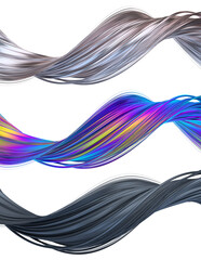 Poster - Set of abstract shapes in different colors, 3d render