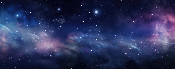 Wall Mural - colorful, stars and space background, panorama universe wallpaper panorama. generative ai.
