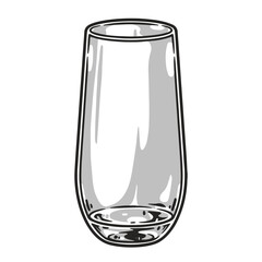 Canvas Print - Cocktail glass monochrome detailed label