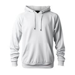 Canvas Print - The template sport clothes isolated on transparent backround: White male long sleeve hoodie with clipping path.