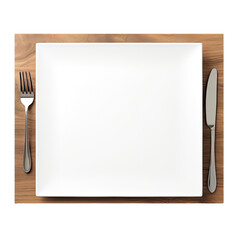 Canvas Print - Blank white placemat viewed from above for designing purposes.